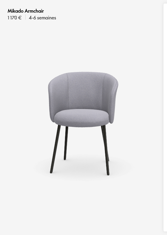 Mikado Armchair, piètement à cinq branches